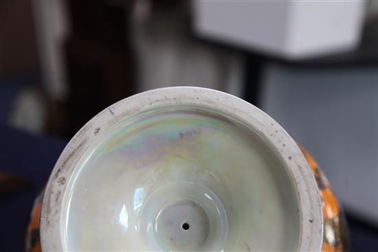 Daisy Makeig-Jones for Wedgwood- Fairy Gondola. A flame fairyland lustre chalice bowl, c.1924, diameter 27cm, height 15.5cm